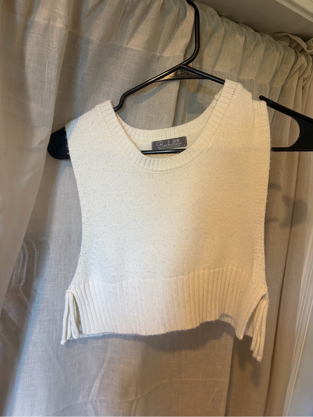 Rachel Cream Knit Cropped Sleeveless Tank - Rachel